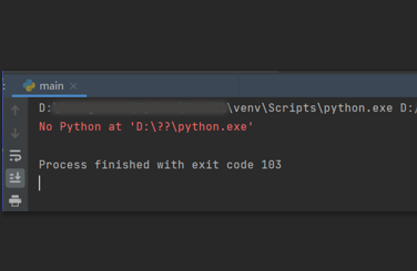 运行项目出现错误 :No Python at 'D:\Python\python.exe'